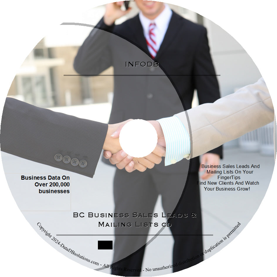 BC Business Directory List Database | Contains 216,000 business lists and 29,500 email lists
