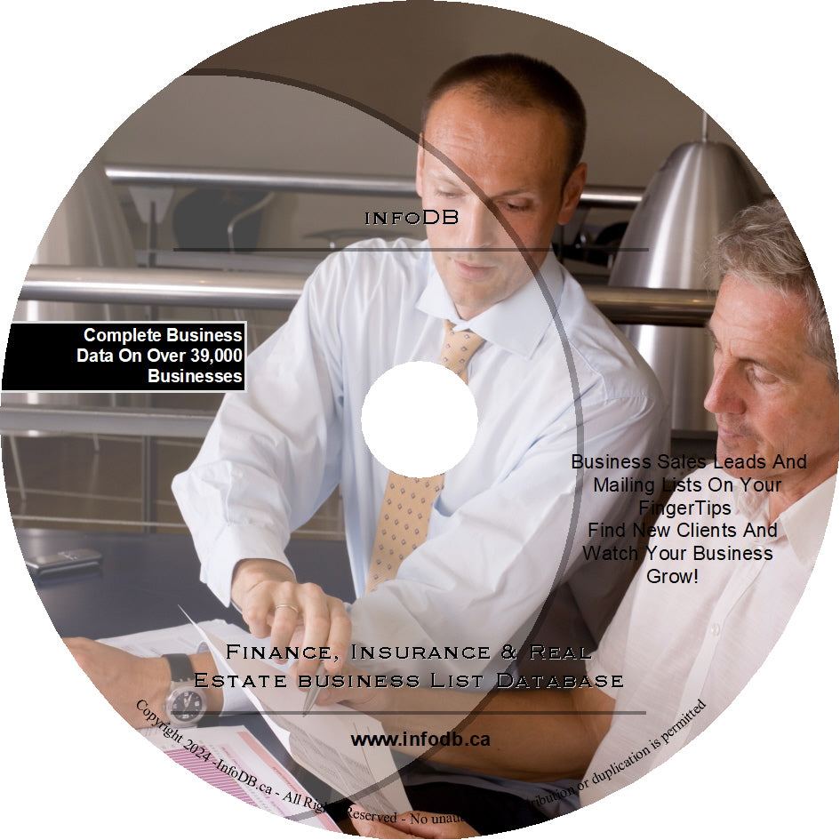 Finance & Insurance Business List Database | Contains 56,000 business lists and 5,500 email lists