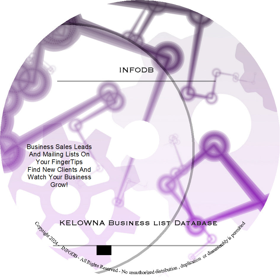 Kelowna Business Directory List Database | Contains 8,000 business lists and 1,200 email lists