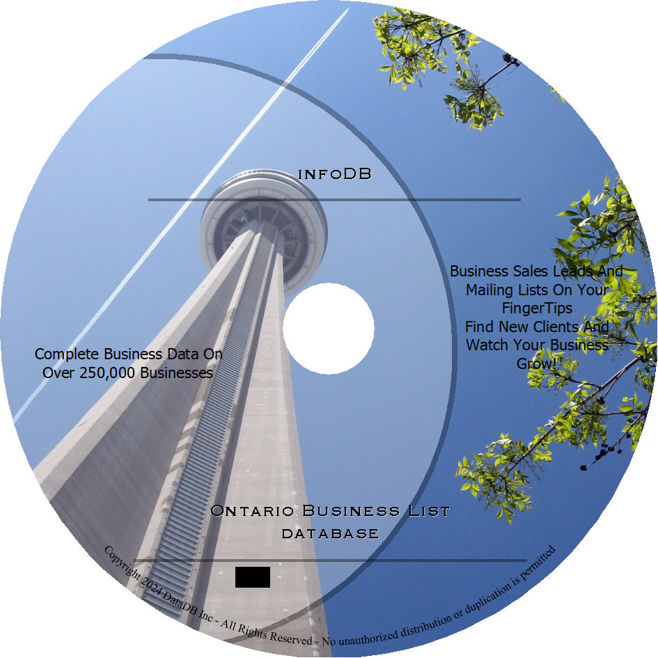 Ontario Business Directory List Database | Contains 429,000 business lists and 89,500 email lists