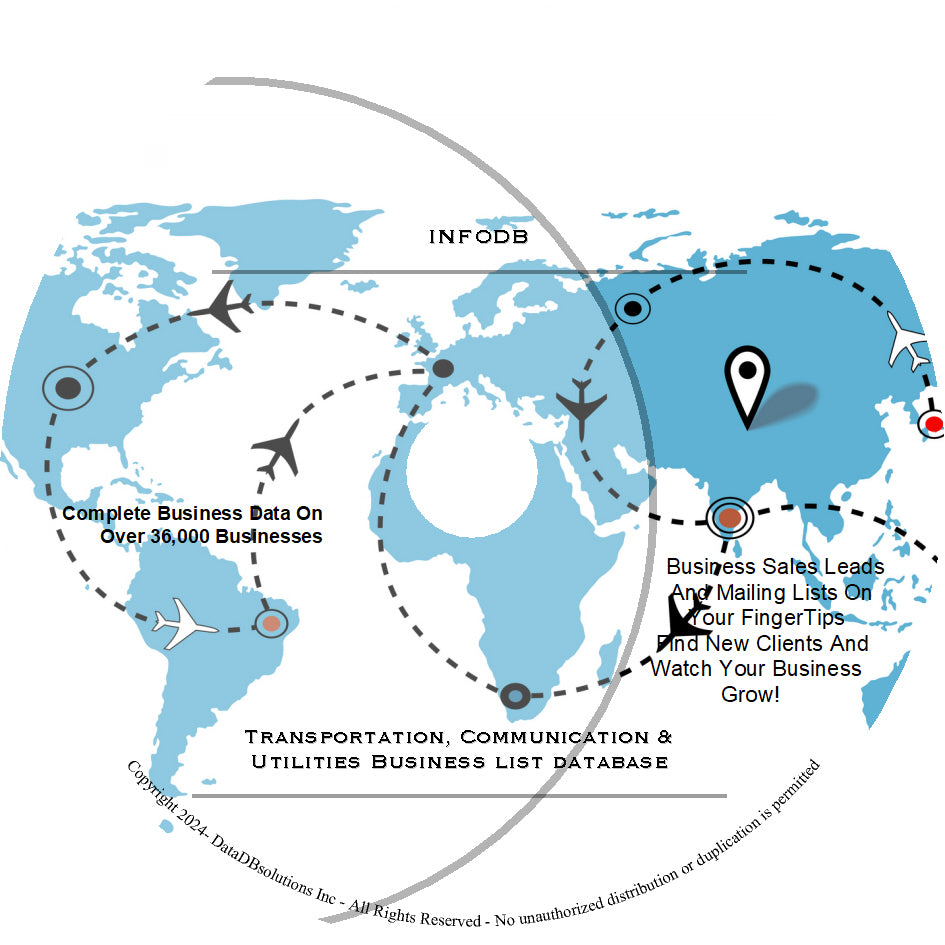 Transportation Business Directory List Database | Contains 25,000 business lists and 2,500 email lists