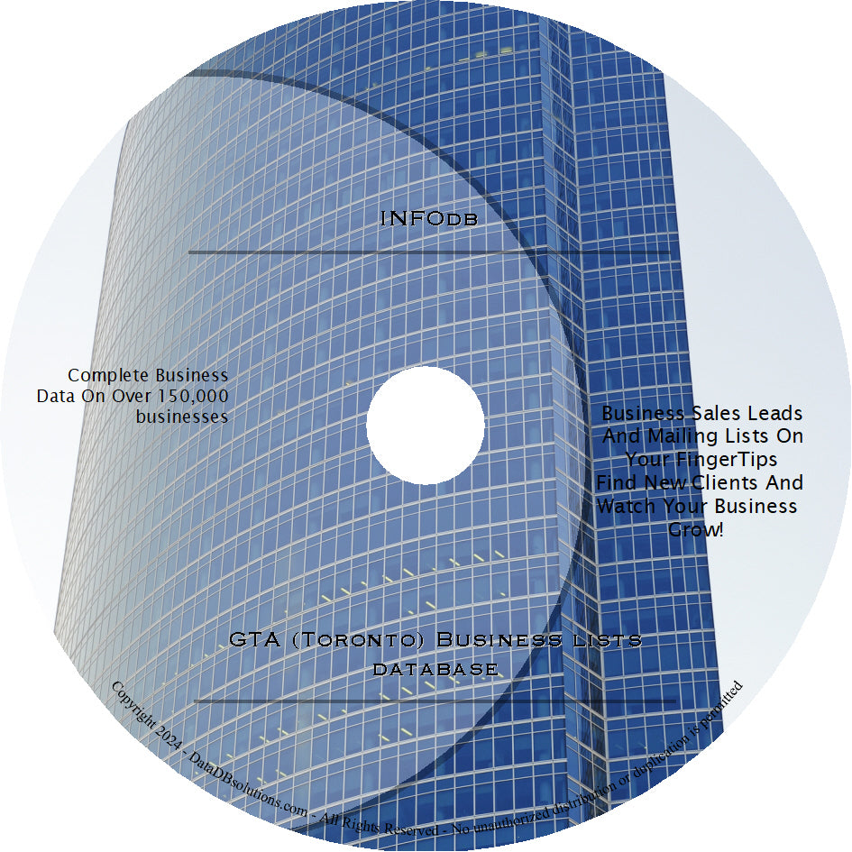 GTA Business Directory List Database | Contains 208,000 business lists and 42,500 email lists