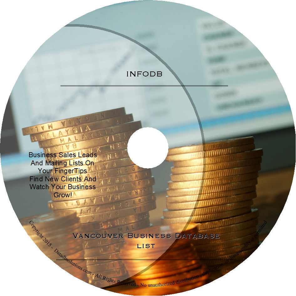 VANCOUVER Business List Database | Contains 50,000 business lists and 6,000 email lists